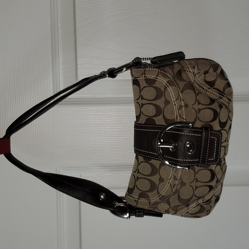 Y2K Sm/Med Brown Coach Cloth and Leather Purse